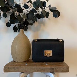 Michael Kors Black Leather Tina Crossbody Bag